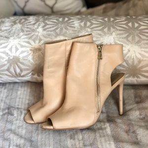Ann Taylor leather peep toe booties